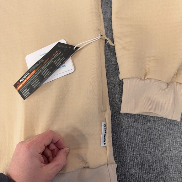 Obermeyer Sweatshirt Mens Large Tan Polartec Explorer Tech Crewneck Off Grid - Picture 6 of 13